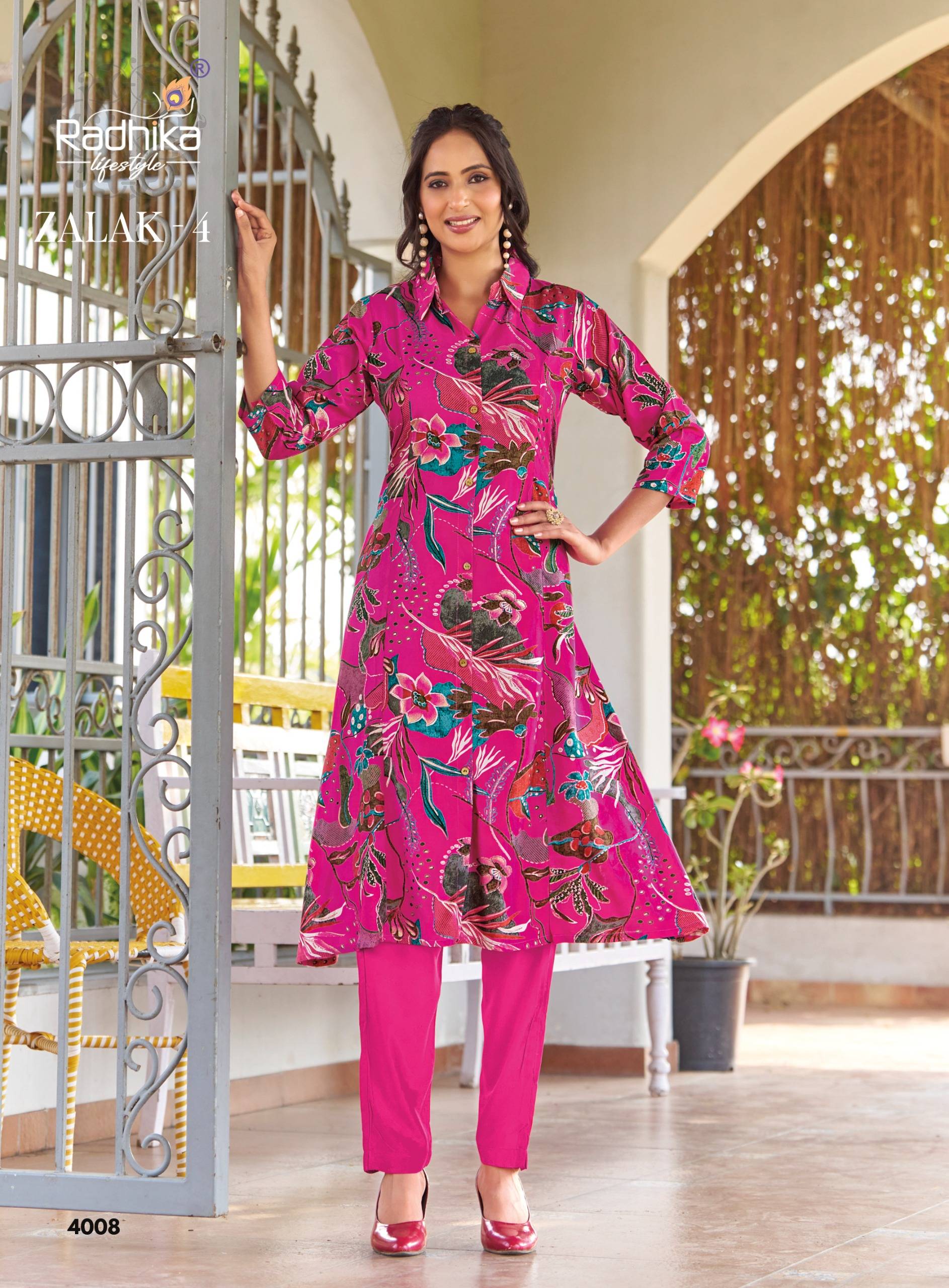 ZALAK VOL-4 By RADHIKA LIFE STYLE  4001 To 4008 Series Beautiful Festive Suits Colorful Stylish Fancy REYON co-ord sets At Wholesale Price